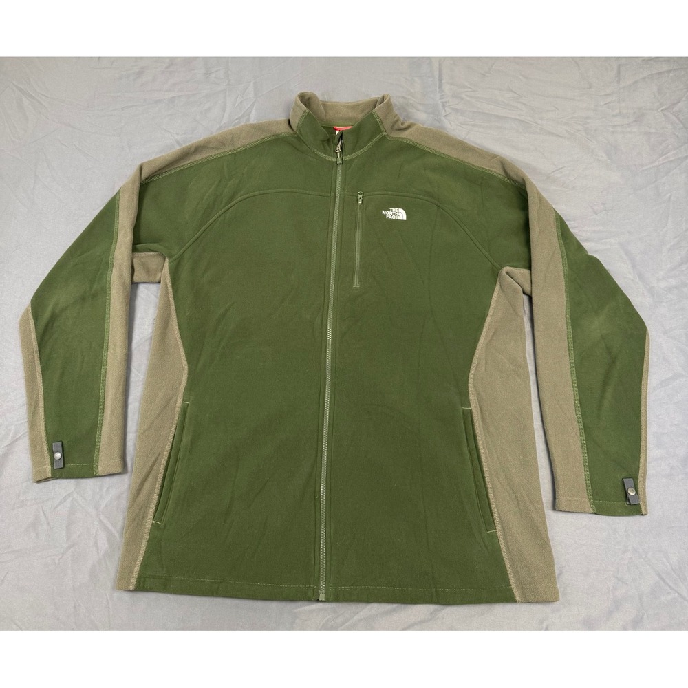The North Face Polartec Classic Fleece Jacket Mens XXL Olive Green Full Zip APLC